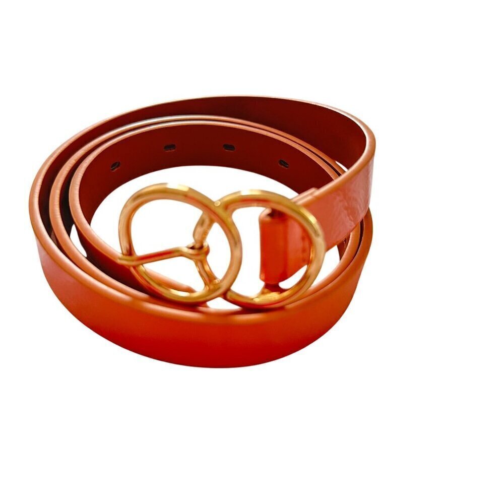 Skinny Belt Double Gold Buckle Women Size S Adjustable Georgia Peach A New Day - Picture 2 of 10